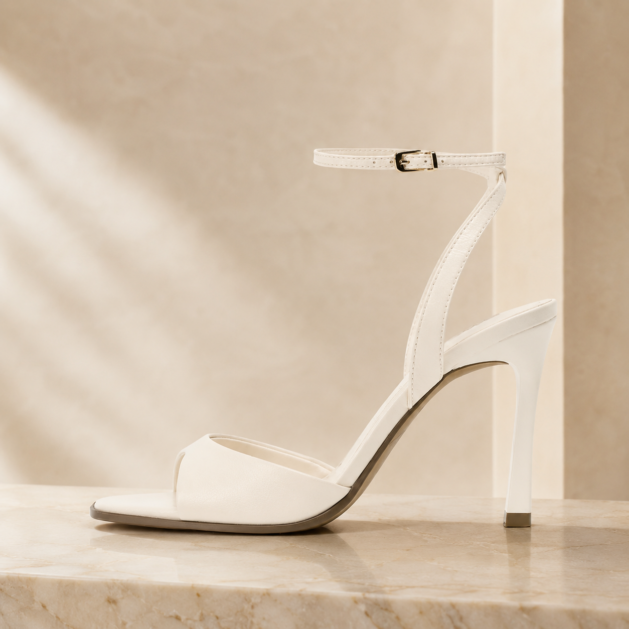 Alessia Noir Ankle Strap Heels