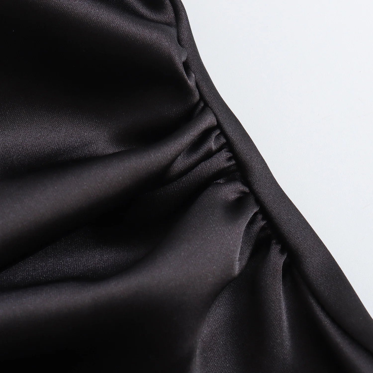 Alessia Noir Satin Midi Dress.